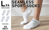 4X Rexy Seamless Sport Sneakers Socks Large Non-Slip Heel Tab WHITE V274-GM-RXSPSK-L4-WH