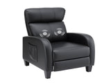 Artiss Massage Recliner Chair Small Recliner Sofa for Adults PU Leather Black RECLINER-A1-MSG-BK