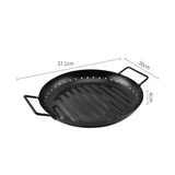 Non-Stick Round Iron Barbecue Grill Plate with Dual Handles, BBQ Tray for Outdoor Grilling and V1369-AZ3-W-13440