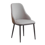 VELLUTO Dining Chair Modern upholstered Leather Kitchen Chairs with armrests Bathtub Chair Leisure V255-F-DICHAIR-GR-WH