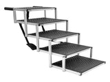 Folding Dog Stair Lightweight Aluminium Dog Ramp Adjustable Height 5 Steps Pet Ladder Loads up to V985-DOGSTAIR