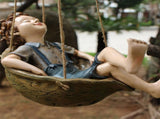 Swing Statue Tree Hanging Ornament Sleeping Boy Look Swinging Figurine Sculpture Decor for Outdoor V1294-YM0901-3111240162011