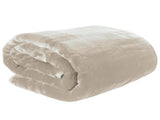 Laura Hill 600-GSM Mink Blanket Queen Size Double-Sided Soft Plush Bed Faux Throw Rug Beige MINK-BE