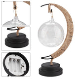 Glass Ball Moon Iron Art Decoration Night Light with LED Copper Wire Lamp without Battery V1294-YM0901-ZM03105
