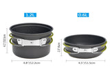 Complete Camping Cookware Set - Portable Pots, Cup, Spork, and Stove for Outdoor Adventures V888-ELOSUNG18141