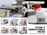 EUROCHEF Meat Grinder Mincer Food Commercial Electric Machine Chopper Shredder V219-COKGRNEUCA8K5