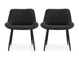 Artiss 2x Dining Chairs Retro PU Leather Kitchen Lounge Cafe Accent Chair Black DINC-K-2602-BKX2