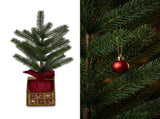 Christabelle 45cm 1.5ft Potted Christmas Tree Decorations Gift Pack Hessian Red Gold Baubles Fe 112_HZ701