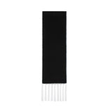 Black Contrast Edge & Tassel Scarf - Chic Autumn/Winter Neckwear V888-ELOSUNG31028