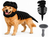 Dog Dinosaur Costume, Plush T-Rex Skeleton Halloween Outfit with 3D Skull Headpiece for Medium Large V1192-AZ-W-26499