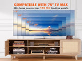 Rattan TV Stand, Mid Century Modern TV Stand for 75 inch TV, Boho Rattan TV Cabinet with Build-in V952-TBDSJ66INCHEOANELV3