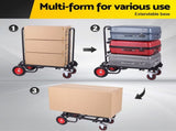 Giantz Foldable Hand Trolley Collapsible Transport Cart 180kg Load Black PT-180-BK