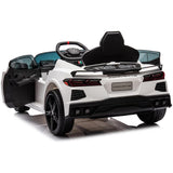12V Licensed V8 Corvette Battery Powered Sports Kids Ride On Car White V580-CAR-OZ-V8-WH