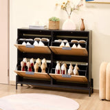 VEVOR Rattan Shoe Storage Cabinet Shoe Storage Organizer with 4 Flip Drawers V952-FCTBXJ4C3744YMK5GV0