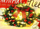 Xmas Wreath with 20 LED Lights and Bells Christmas Garland Light String Branch Lights for Living V1294-YM0714-10310319
