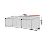 Green Fingers Greenhouse 180x50x50CM Cold Frame Plant Grow Aluminium Polycarbonate Green House GH-ALU-C-180X50X50