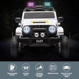 12V Kids Electric Ride On Jeep White V580-V580-GR-TY619-WH