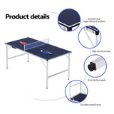 Everfit Table Tennis Ping Pong Table Portable Foldable Family Game Home Indoor TABLE-TENNIS-152-BL