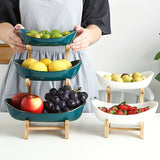 White**Nordic-Style Three-Tier Extendable Fruit Tray Creative Living Room Snack Stand, Adjustable V1106-SGTP001