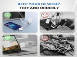 40Pack Retractable 3-in-1 Charging Cable, Fast Charging Travel Cable for iPhone, Samsung & Android, V1107-905-88204-WHT-40PACK