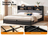 Artiss King Bed Frame with Storage, 4 Drawers and Charging Station BFRAME-M-AXIS-K-BK-ABC