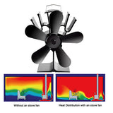 5 Blades Stove Fan Heat Powered Fireplace Accessory Wood Burning Stove Fan V201-W12898856