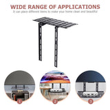 Black Wall Shelf for TV Set Top Box Storage, Punch Free Steel Rack V1192-AZ-W-29176