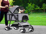 PaWz Large Pet Stroller Dog Cat Travel Grey ST1004-GY_NZ