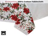 100% Cotton Ashdene Poinsettia Festive Christmas Holiday Tablecloth 150 x 300 cm V442-LDE-TABLEC-POINSETTIA300CM-MULTI-RE