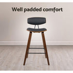 Artiss 4x Bar Stools Leather Padded w/Backrest BA-TW-8782-BKX4