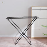 Large Double-Wing Floor-Standing Folding Clothes Drying Rack-Black V1161-109744