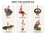Christabelle Australian Animal Christmas Tree Decorations Set of 6 Hand-Painted Resin Ornaments AUS-ANML-258