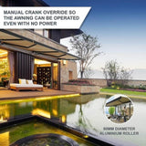 5.5m x 3.0m Retractable Folding Arm Awning Heavy Duty Full Cassette Motorised V63-835931