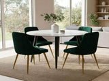Velvet Elegance Dining Set V264-DNT-405-WHE-DNC-414V-GRN-4