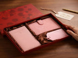 Pink Travel Gift Set, Passport Holder Journal Luggage Tag, Luxury Gift Box, Romantic Valentine's V1188-MS-820-008