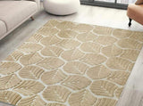 Marlow Floor Rug Soft Embossed Carpet Non Slip Plush Shaggy Rugs Leaf Pattern FR2041-200X290_NZ