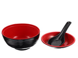 HOOWIFFY Traditional Japanese Miso Soup Bowl Set, Round Black Ceramic, 10x10x9.5cm, Perfect for V1189-WXFWAL-20260326-02408