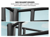 Kingston Slumber 2in1 Single Metal Bunk Bed Frame, with Modular Design, Dark Matte Grey V219-BEDSBBKS01MA