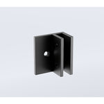 110x210cm Single Shower Glass Screen with Black F-brackets & Round Pole V63-925851