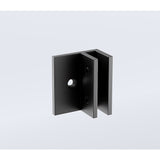 100x200cm Glass Shower Screen with Black F-brackets & Square Pole V63-924401