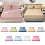 Deep Pocket Bed Sheet Queen Fitted Sheet - Soft Cotton Bed Sheet with 11" Deep Pocket, Solid Color V1366-AZ2-W-20577