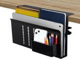 CARLA HOME Under Desk Side Laptop Holder Storage with No Drill Cable Management Tray and Pen Storage LSB-36107