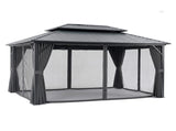 Instahut 3x4.25m Gazebo Hardtop Steel Roof Outdoor Pavilion GAZB-IR-ALU-RF-3X4-ABCD