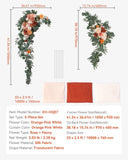 VEVOR Artificial Wedding Arch Flowers Kit Orange With 2 Pcs Flowers 3 Pcs Drapes V952-HLGMHTJ5JTCSI16LQV0