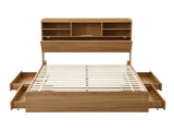 Artiss King Single Bed Frame with Storage, 4 Drawers, USB and Night Light Natural WBED-F-TAMBUR-KS-WOOD-ABC