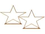2x Large Bamboo Star w/ LED Strip Table Lamp Light Modern Minimalist Decor - Natural V563-75166_2X