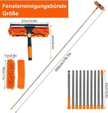 2-in-1 Window Squeegee with Telescopic Handle, 4.5m, Gray - Effective Cleaning for High Windows, V1188-MS-325-0331