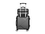 Wanderlite 2Set 20 Inch Luggage Case with 12 Inch Handheld Luggage Box Hard Shell Travel Suitcase LUG-ABS-CB-12-20-BK