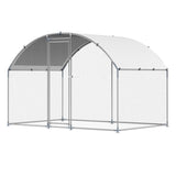 VEVOR Metal Chicken Coop, 9.8x6.5x6.5ft Large Walk-in Chicken Runs with Cover, Doom Roof Hen House V952-JSJS322MYDDMEUEN5001V0