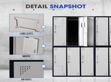 Fortia 6 Door Metal Storage Cabinet Lockers for Gym Office - Black and Grey V219-STLFOA6DBK
